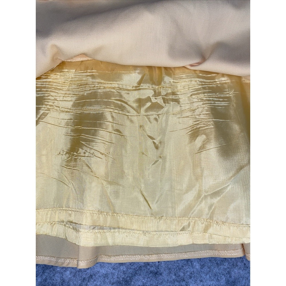 Vintage ESCADA Margetha Ley Germany Yellow Ruffle Hem Mini Wool Skirt Size 42 - Picture 5 of 9